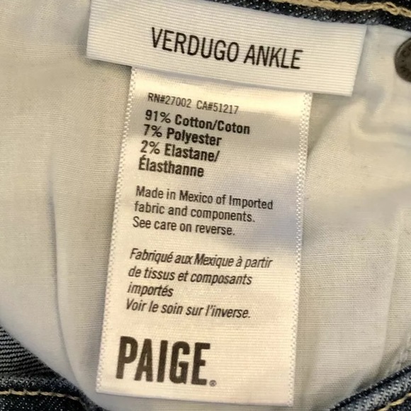 Paige Denim Verdugo Skinny Ankle Noemi Destructed - Picture 7 of 8